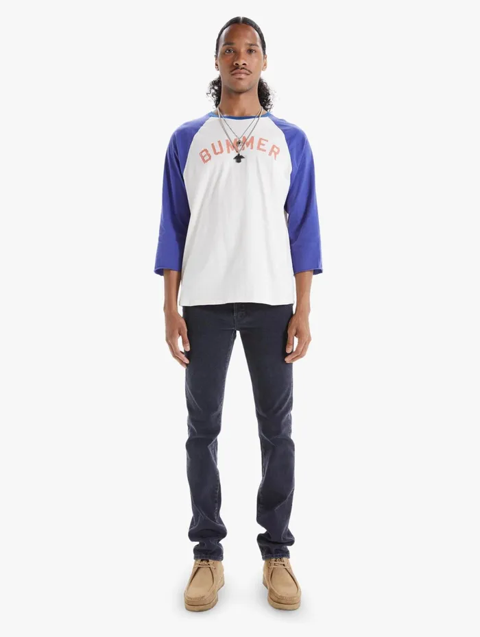 Men Tees Mother Denim The Slugger 34 Fray Creamblue