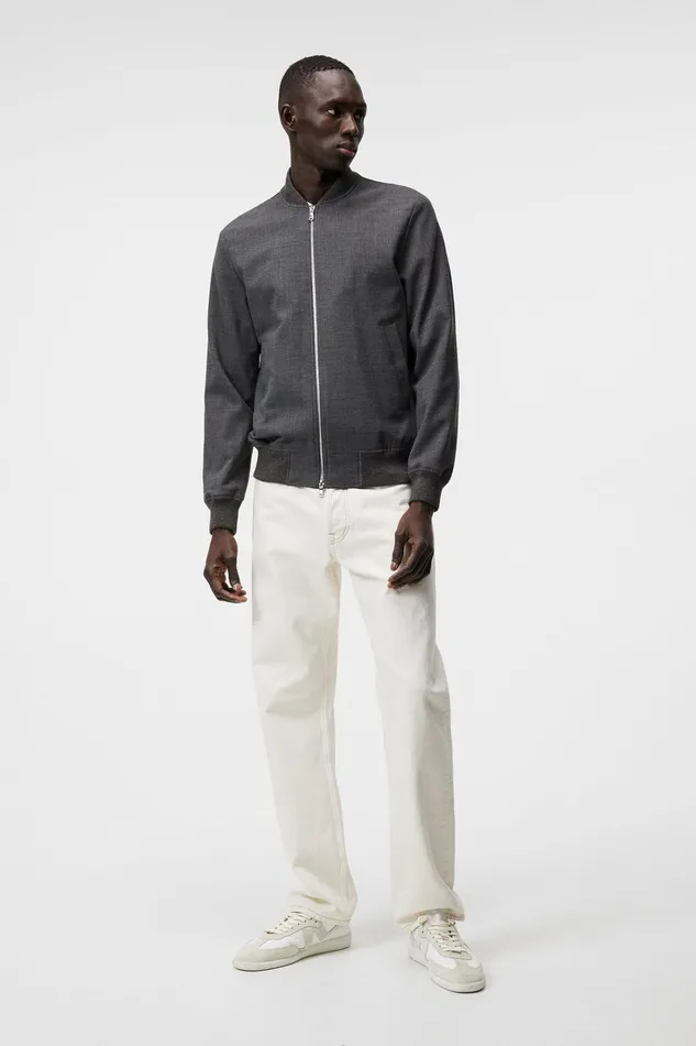 Men Thom Bomber Structured 2 Tone Light Grey Melange JLindeberg Jackets Men Thom Bomber Structured 2 Tone Light Grey Melange JLindeberg Jackets