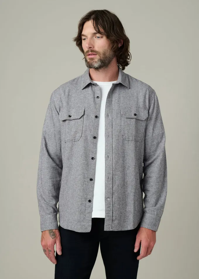 Men Tops Tees Joe8217s Jeans CHESTER FLANNEL SHIRT Heather Grey