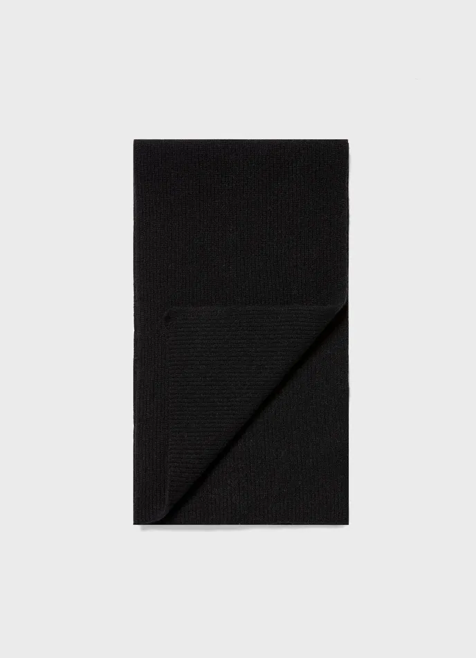 MenWomen Cashmere Ribbed Scarf Black Hats Scarves and Gloves ussunspel