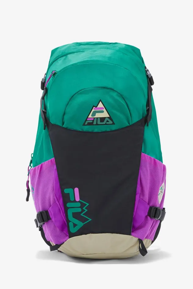 MenWomen Fila Socks and Accessories Trail Backpack Green Lake Black Purple Cactus Flower