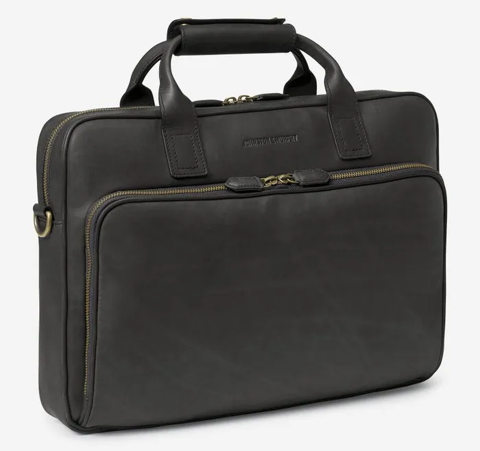 MenWomen Johnston and Murphy Backpacks and Briefcases Rhodes Briefcase Black Full Grain MenWomen Johnston and Murphy Backpacks and Briefcases Rhodes Briefcase Black Full Grain