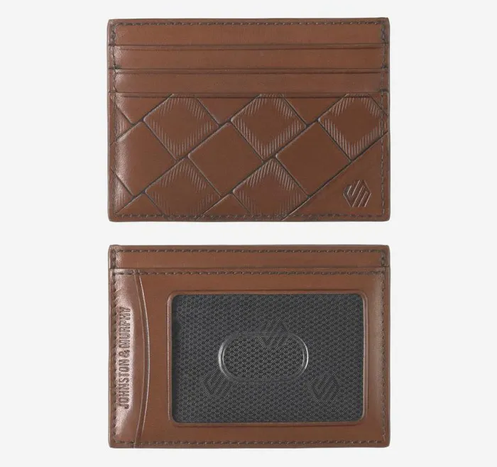 MenWomen Johnston and Murphy Wallets Hudson Basketweave Weekender Case Brown