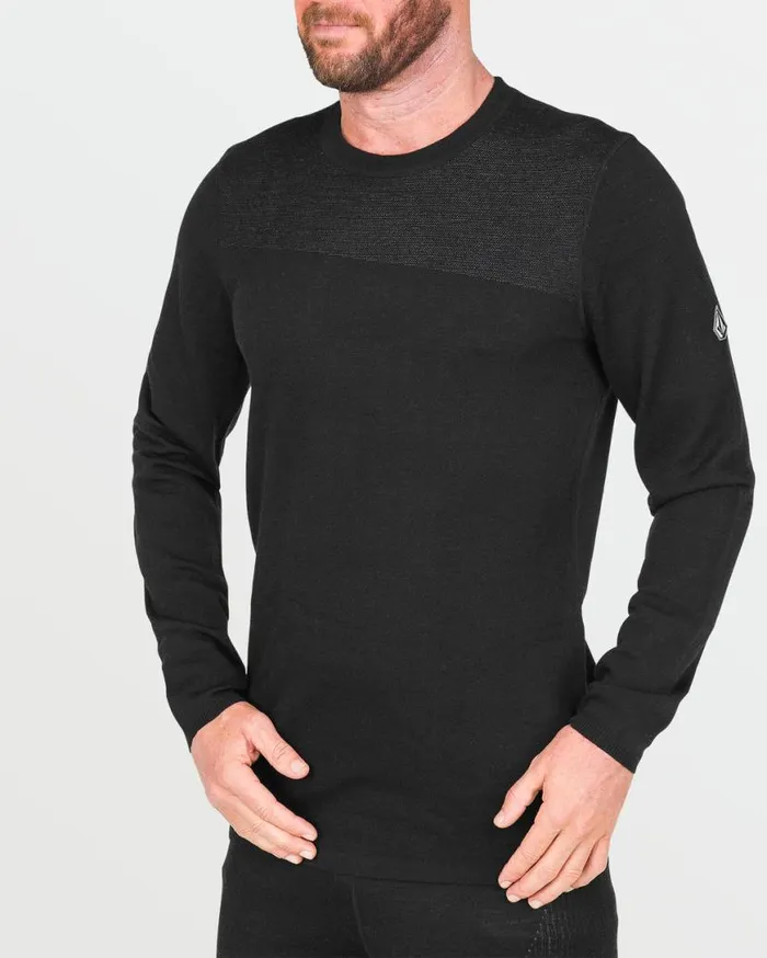 Mens Engineered Crew 8211 Black Mens Volcom Layering