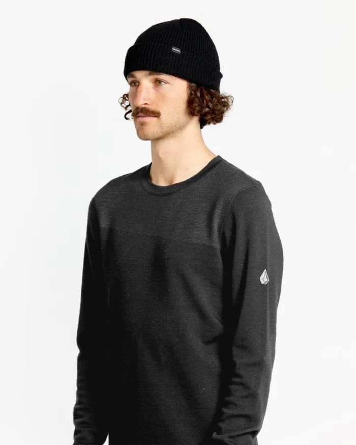 Mens Engineered Crew 8211 Black Mens Volcom Layering