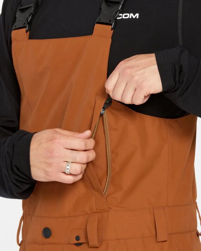 Mens VCo Sparta Bib Overalls 8211 Caramel Mens Volcom Pants