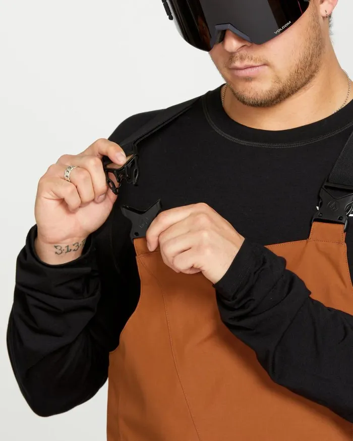 Mens VCo Sparta Bib Overalls 8211 Caramel Mens Volcom Pants