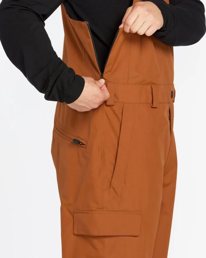 Mens VCo Sparta Bib Overalls 8211 Caramel Mens Volcom Pants