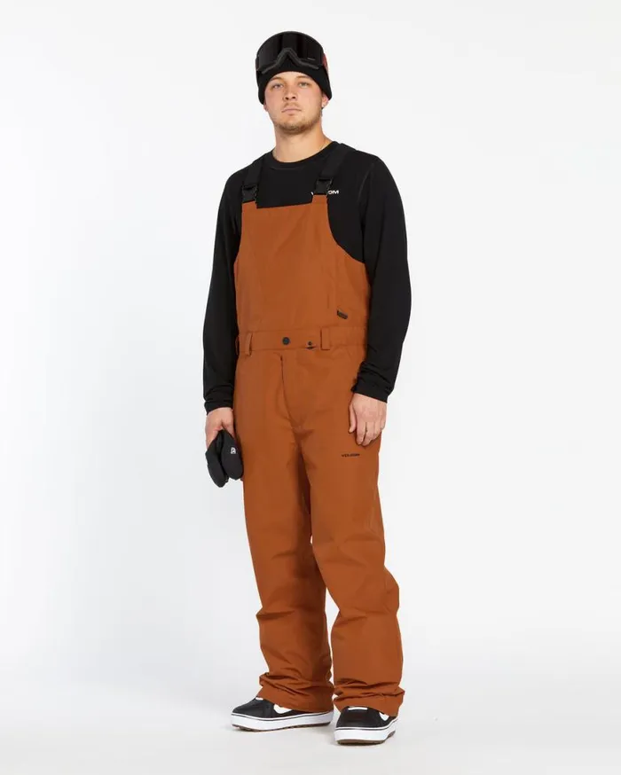 Mens VCo Sparta Bib Overalls 8211 Caramel Mens Volcom Pants