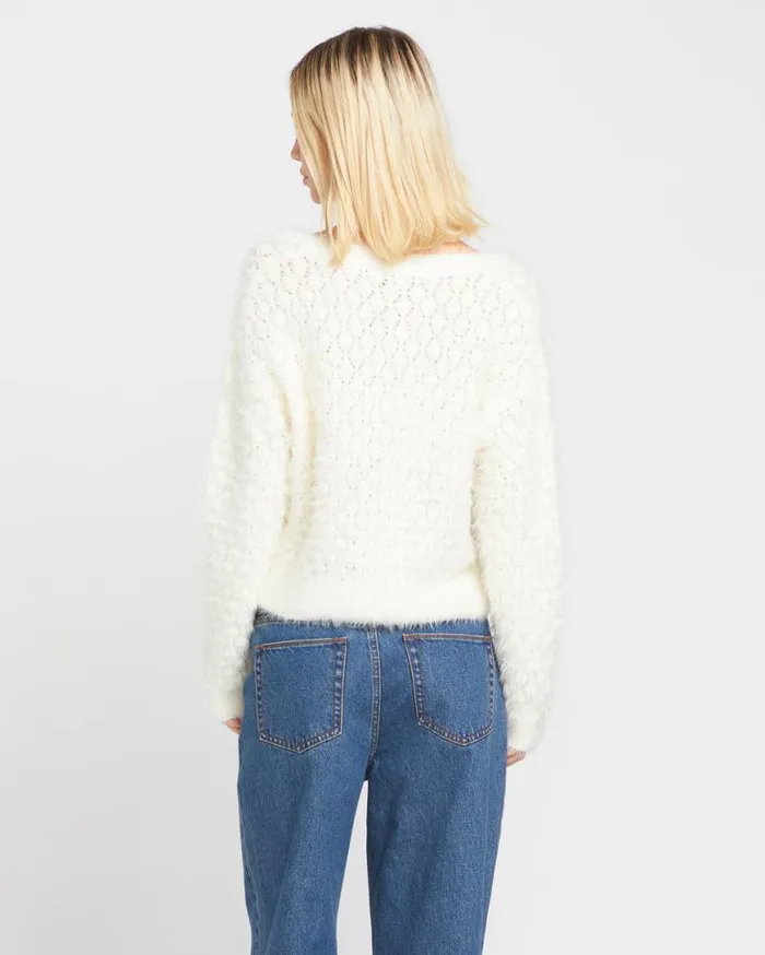 Mesa Cove Sweater 8211 Star White Womens Volcom Sweaters and Cardigans