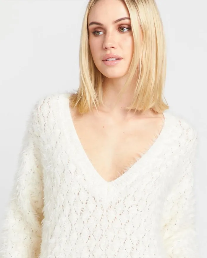 Mesa Cove Sweater 8211 Star White Womens Volcom Sweaters and Cardigans