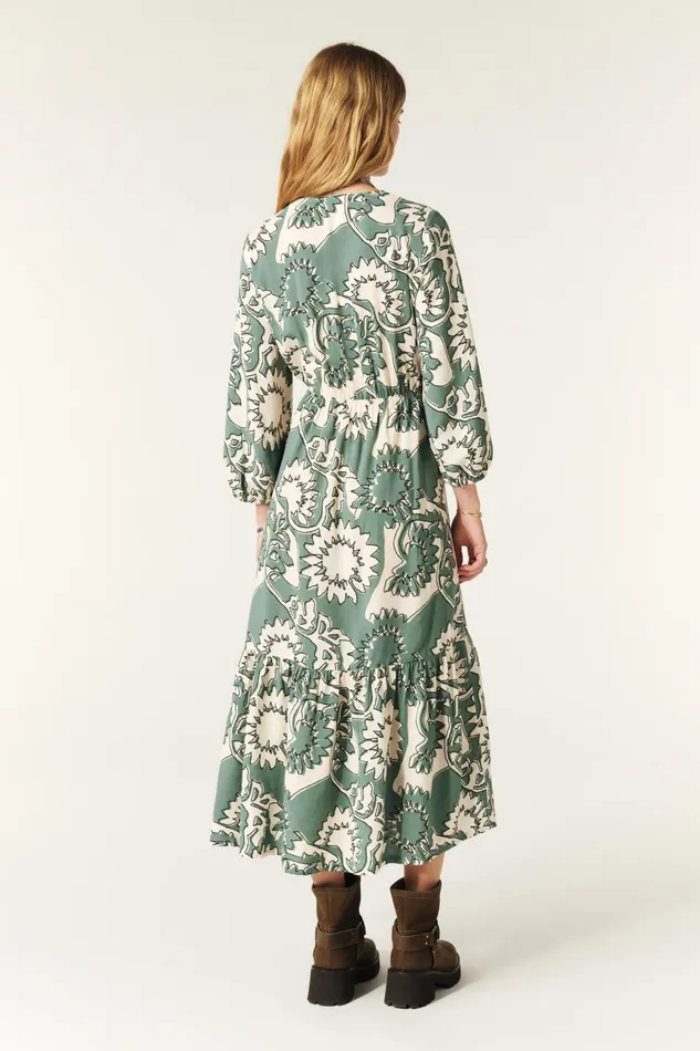 Midi Dress Ferae Green Women Baandsh Dresses