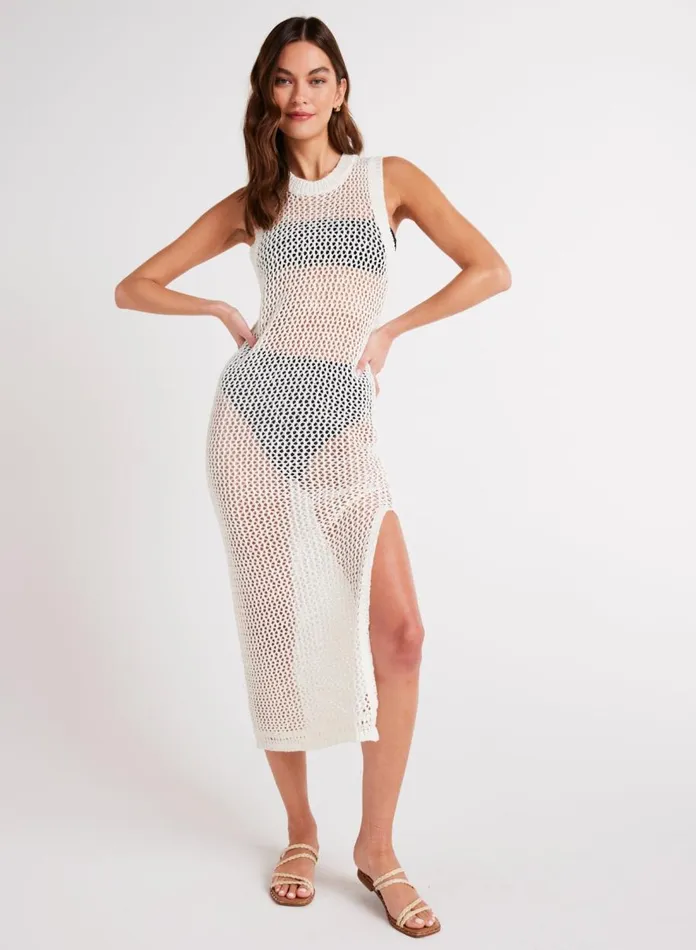 Midi Dresses Women Bella Dahl Tank Sweater Dress 8211 Off White