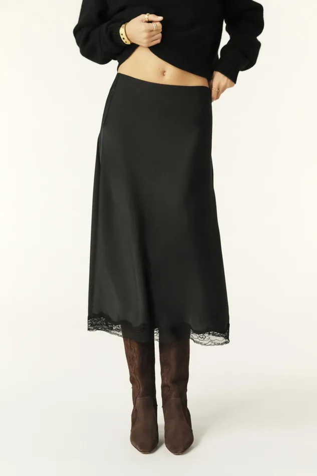 Midi Skirt Cyla Brown Women Baandsh Skirts and Shorts