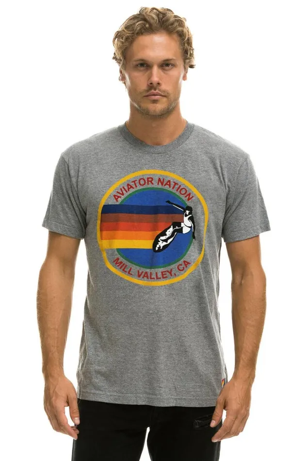 Mill Valley Tee 8211 Heather Grey WomenMen Aviator Nation Tees