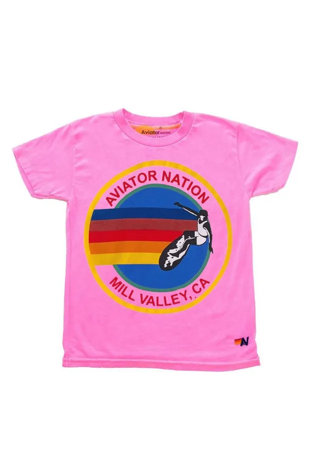 Mill Valley Tee 8211 Neon Pink Kids Aviator Nation Tees