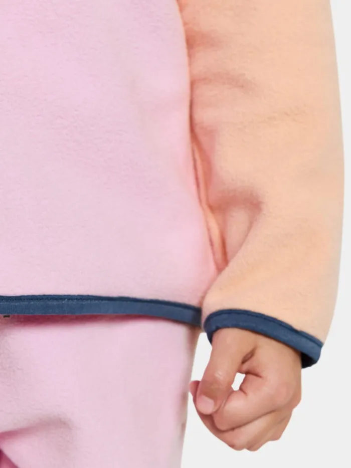Monte Kids039 Half Button Orchid Pink Kids Didriksons Fleece and Midlayers