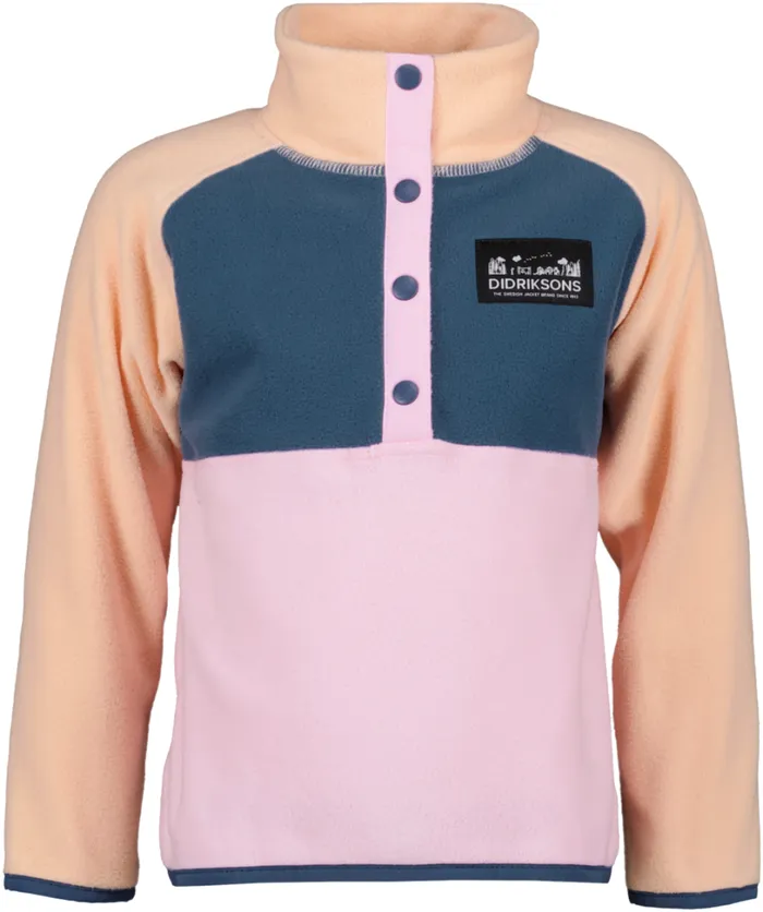Monte Kids039 Half Button Orchid Pink Kids Didriksons Fleece and Midlayers