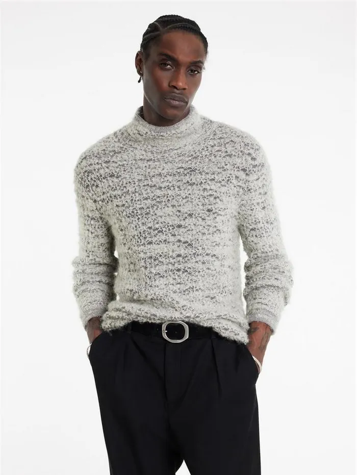 MONTELLO MOCK NECK Charcoalturtle Dove Men John Varvatos Sweaters