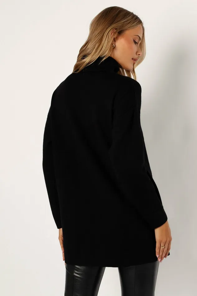 Nico Turtleneck Mini Dress Black Long Sleeve Dresses Petal and Pup Women