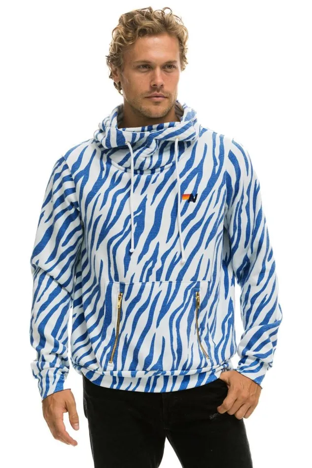 Ninja Pullover Hoodie 8211 Blue Tiger WomenMen Aviator Nation Hoodies