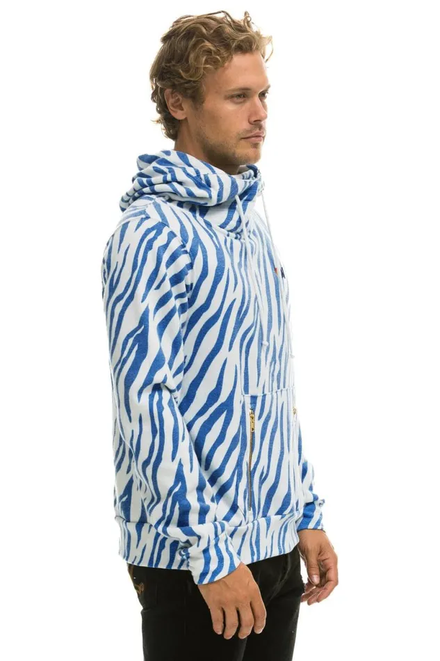 Ninja Pullover Hoodie 8211 Blue Tiger WomenMen Aviator Nation Hoodies