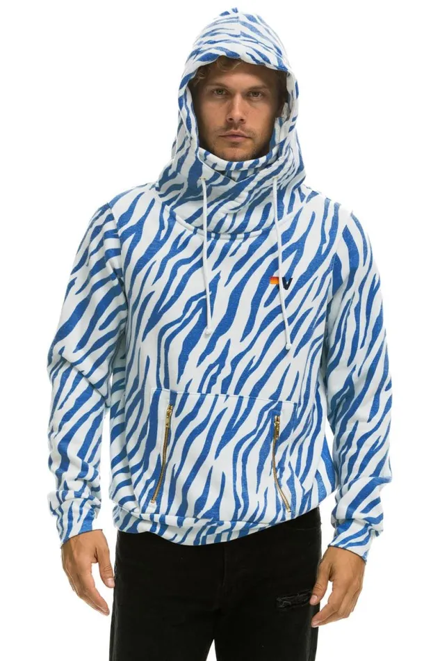 Ninja Pullover Hoodie 8211 Blue Tiger WomenMen Aviator Nation Hoodies