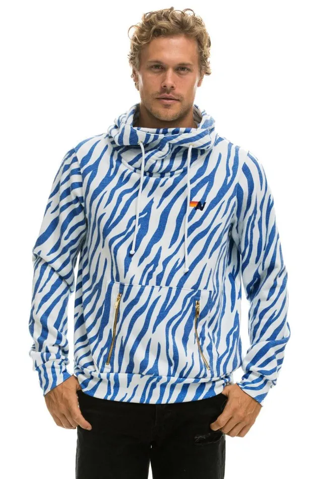 Ninja Pullover Hoodie 8211 Blue Tiger WomenMen Aviator Nation Hoodies