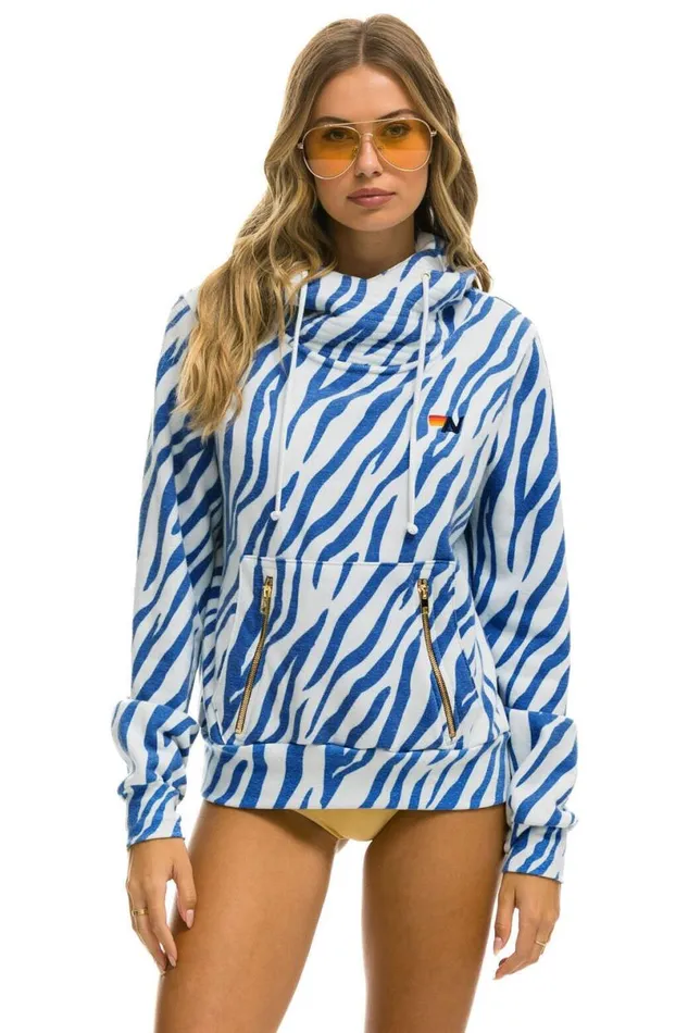 Ninja Pullover Hoodie 8211 Blue Tiger WomenMen Aviator Nation Hoodies