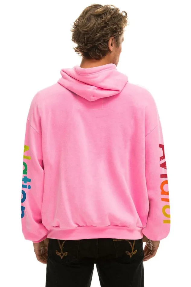 North Shore Relaxed Pullover Hoodie 8211 Neon Pink WomenMen Aviator Nation Hoodies