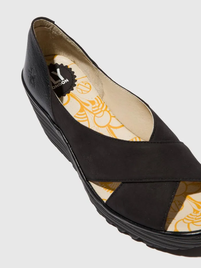 Open Toe Sandals YOMA307FLY CUPIDOMOUSSE BLACK Women Fly London Sandals