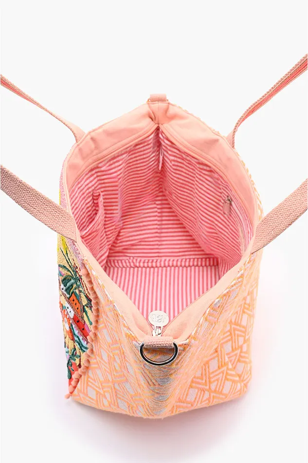 Orange Hot Air Balloon Embellished Tote Beach Bags America and Beyond Women
