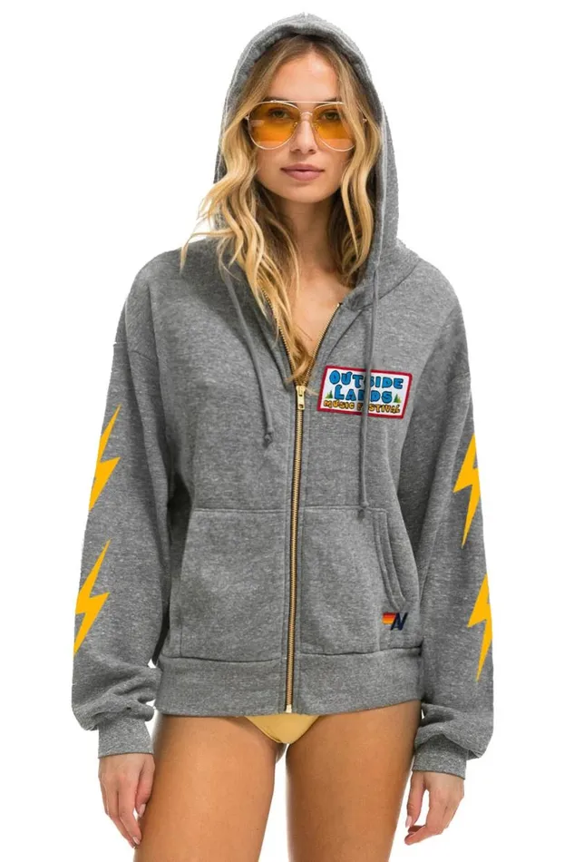 Outside Lands 2024 Relaxed Zip Hoodie 8211 Heather Grey WomenMen Aviator Nation Hoodies Outside Lands 2024 Relaxed Zip Hoodie 8211 Heather Grey WomenMen Aviator Nation Hoodies