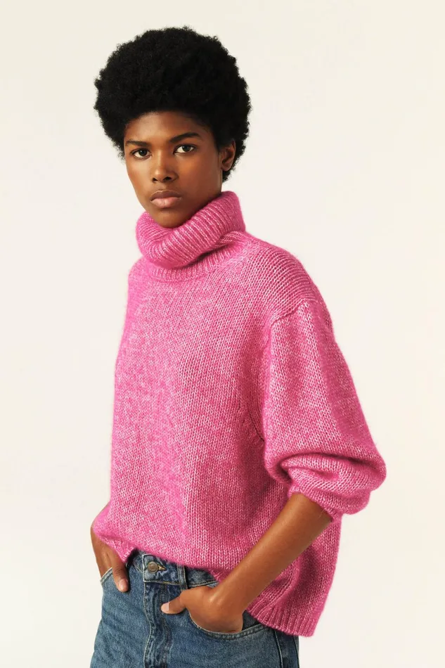 Oversized Sweater Alovie Pink Women Baandsh Sweaters and Cardigans