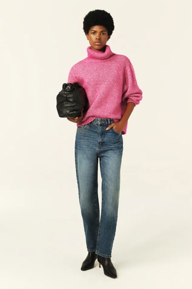 Oversized Sweater Alovie Pink Women Baandsh Sweaters and Cardigans