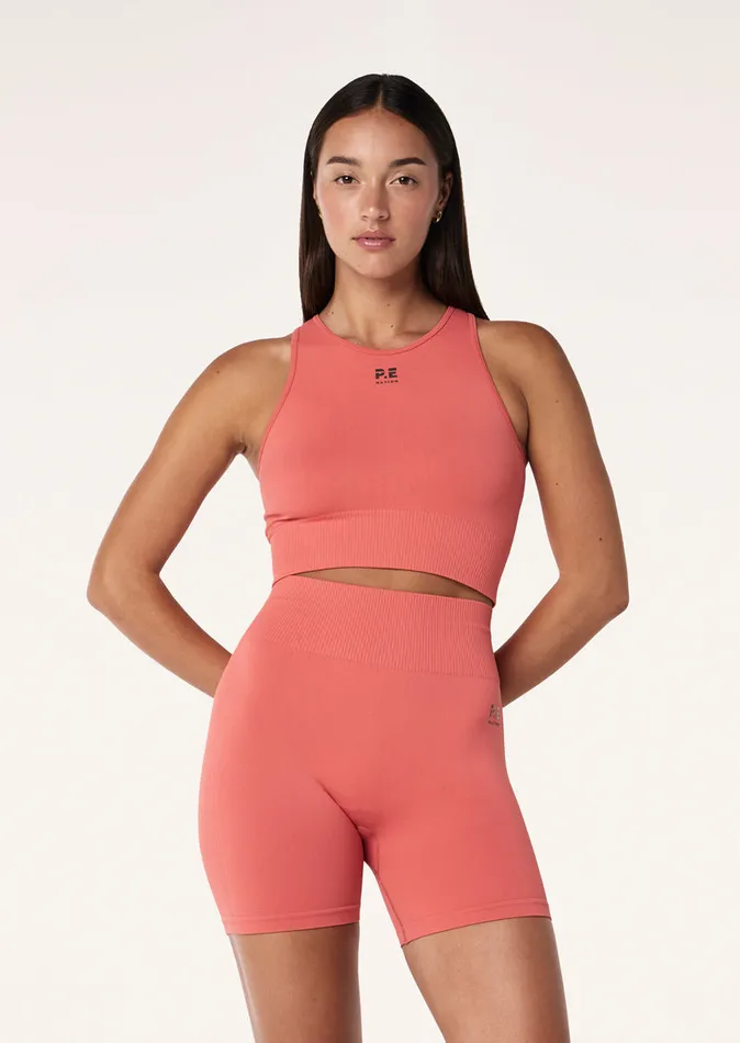 PE Nation RESTORE SEAMLESS TANK IN BRICK RED Women Seamless