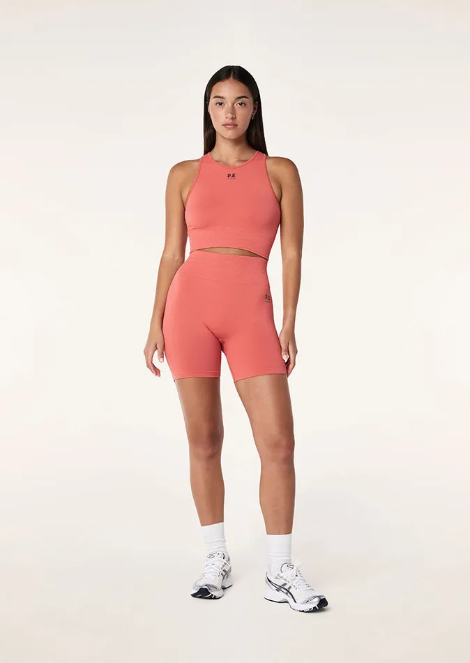 PE Nation RESTORE SEAMLESS TANK IN BRICK RED Women Seamless