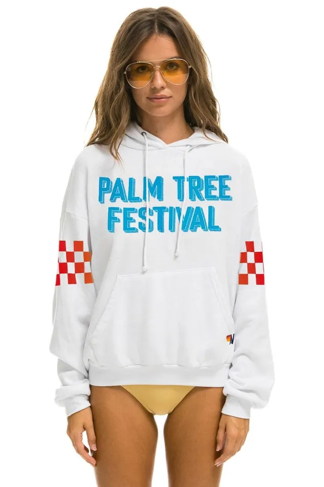 Palm Tree Festival Aspen 2023 Pullover Hoodie Relaxed 8211 White WomenMen Aviator Nation Hoodies Palm Tree Festival Aspen 2023 Pullover Hoodie Relaxed 8211 White WomenMen Aviator Nation Hoodies