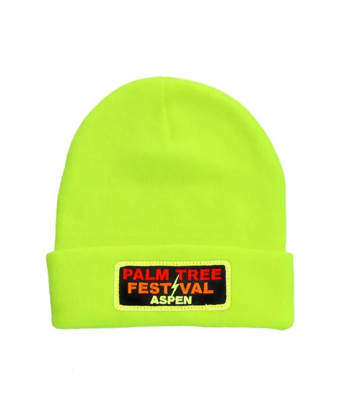 Palm Tree Festival Aspen 2024 Beanie 8211 Neon Yellow WomenMen Aviator Nation Beanies Palm Tree Festival Aspen 2024 Beanie 8211 Neon Yellow WomenMen Aviator Nation Beanies