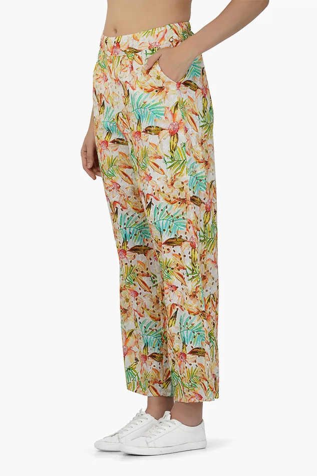Pants America and Beyond Women Tangerine Floral Pants