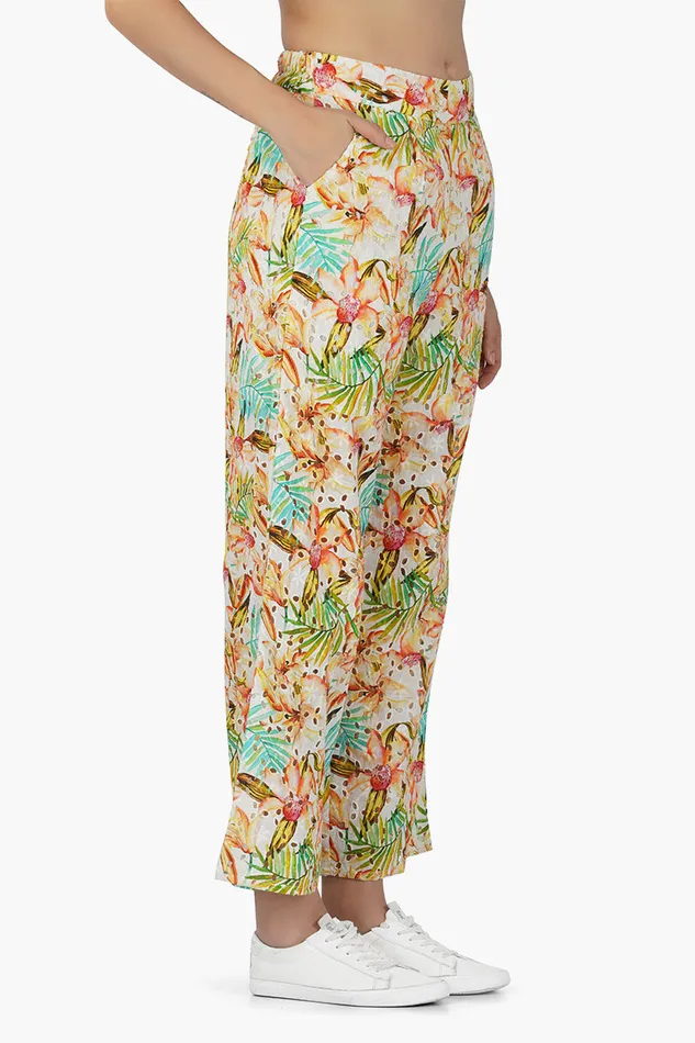 Pants America and Beyond Women Tangerine Floral Pants