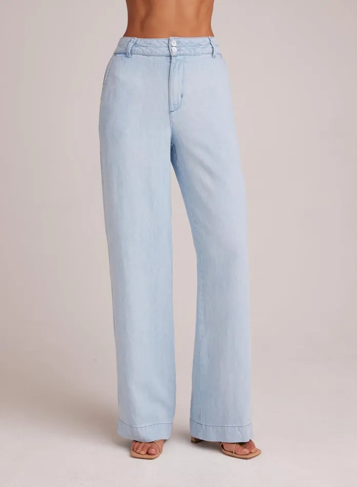 Pants Women Bella Dahl Harper Clean Hem High Waist 8211 Beach Cove Wash