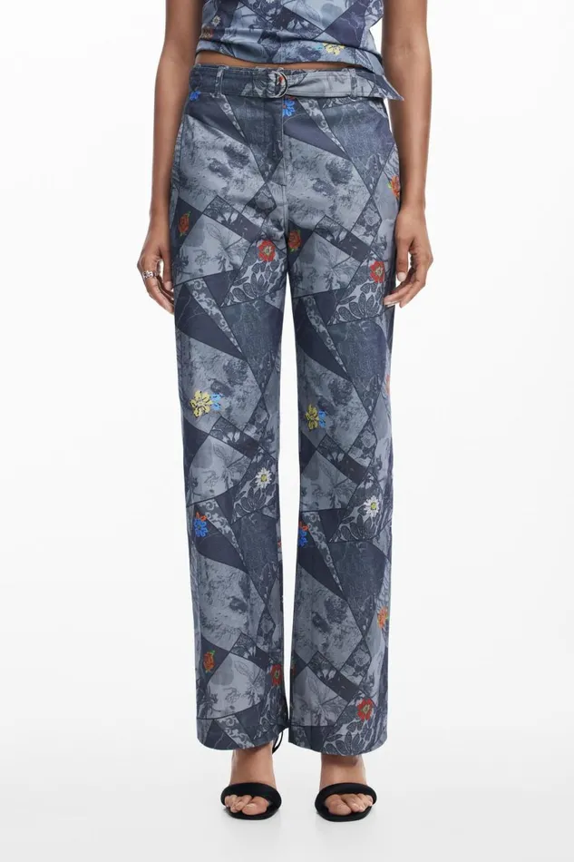Pants Women Desigual Trousers Blue