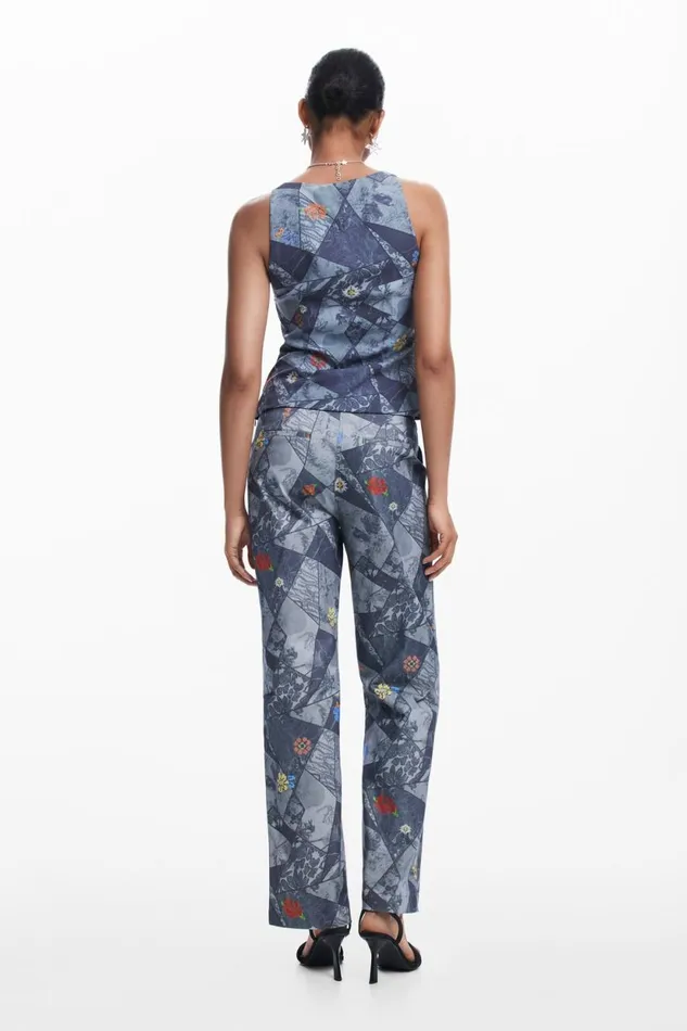 Pants Women Desigual Trousers Blue