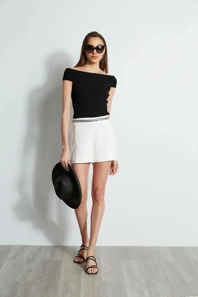 Pants Women Elie Tahari Crepe Shorts FOAM