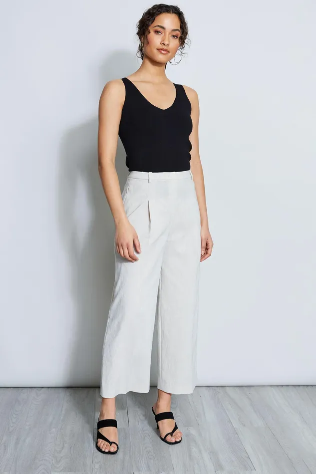 Pants Women Elie Tahari Faye WideLeg Pant Putty Melange