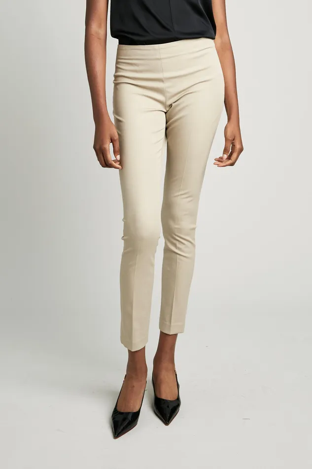 Pants Women Elie Tahari Juliette Long Skinny StretchTwill Pant Sahara Khaki