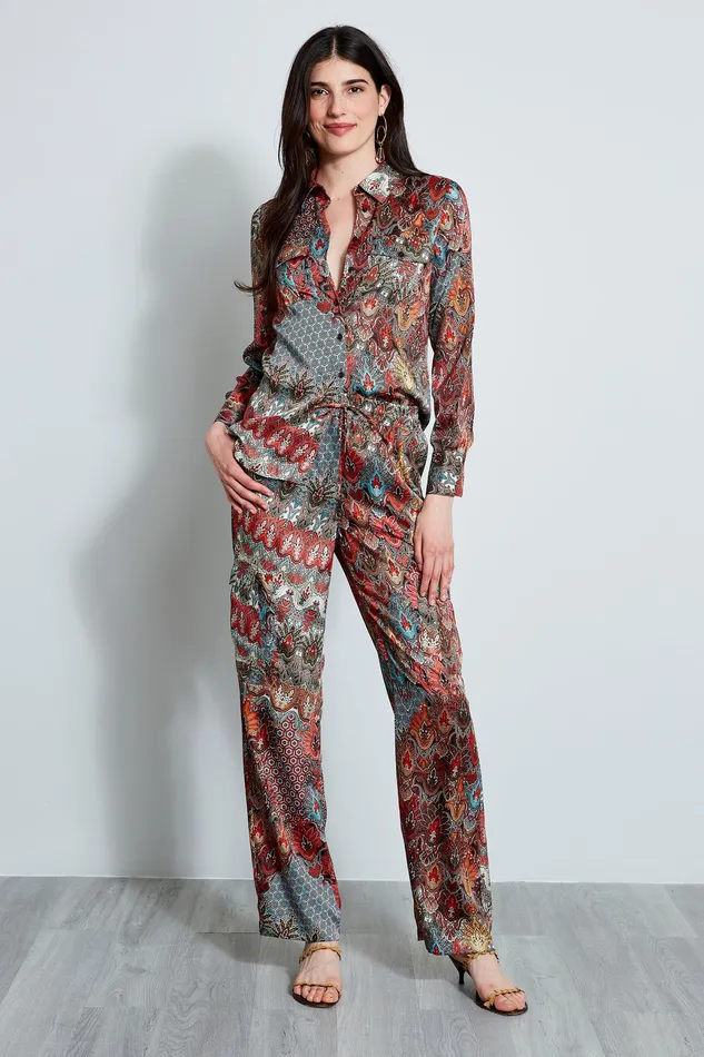 Pants Women Elie Tahari Paisley Cargo Pant MULTI