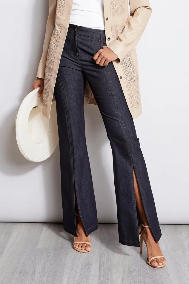 Pants Women Elie Tahari Slit Front Denim Pant INDIGO