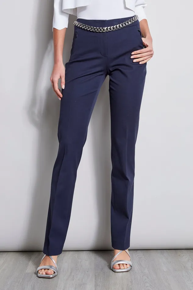 Pants Women Elie Tahari Straight Leg Stretch Pant NAVY YARD
